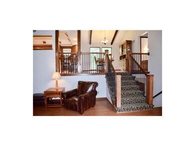 Brand new stairway carpeting and new railing with 