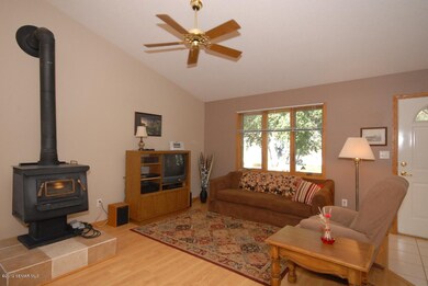Living Room with Vaulted Ceiling