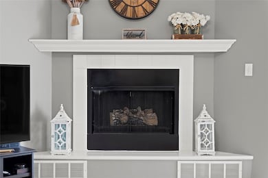 Stunning gas fireplace with wood inserts