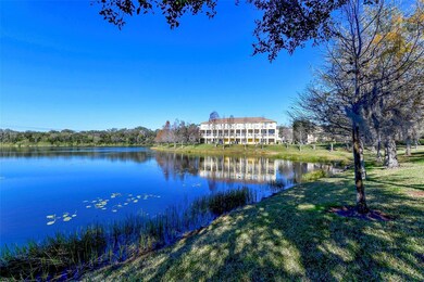 The normal view pond behind the building.