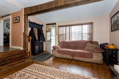 Living room has beautiful hardwoods