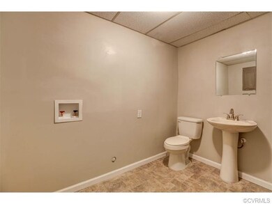 Basement bath and laundry hook ups.