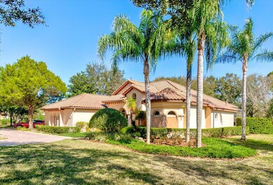 Professional lush landscaping all around.