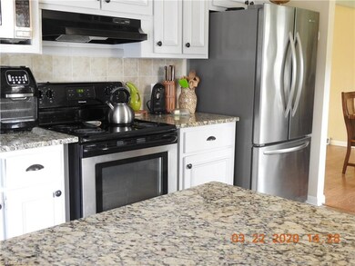 Granite countertops in kitchen.