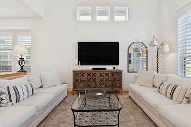 Living area with wood finished floors