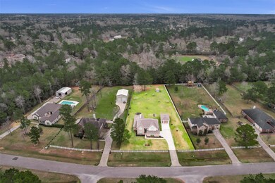 This aerial view shows off the large 1 acre lot!