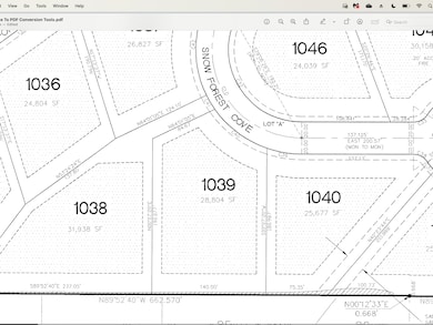 Parcel map lot 1039 w building envelope