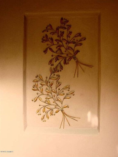 Wall Sculpture in Courtyard