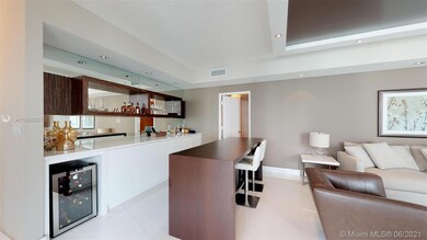Living room and bar area