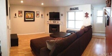 Spacious living room with fireplace and beautiful 