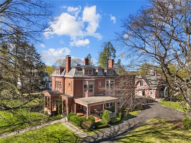 Drone image front right corner, main entrance with