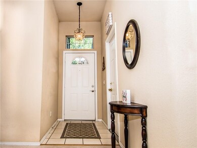 Vaulted ceiling in entry hall.