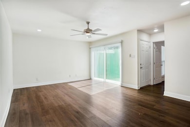 Spare room featuring recessed lighting, baseboards