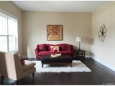 Open Living Room with Hardwood flooring.