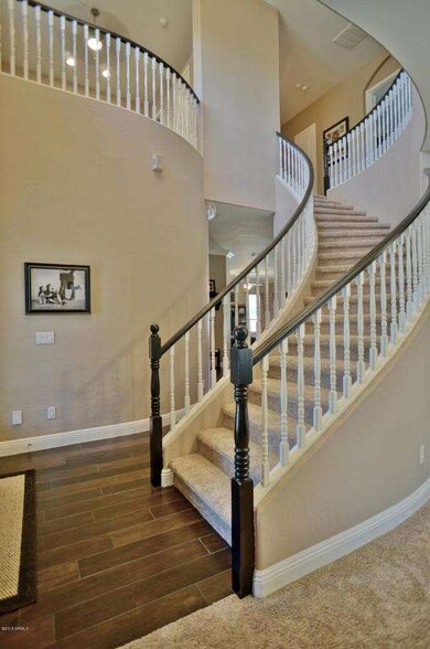 Grande spiral staircase in the foyer