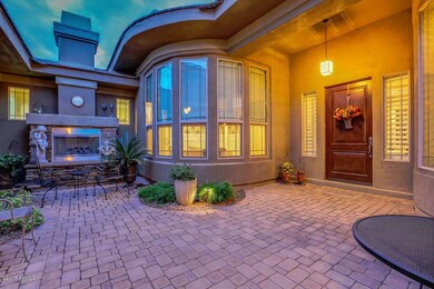 Courtyard Entry w/Fireplace