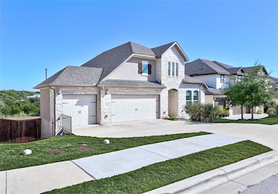 French country home featuring a shingled roof, st