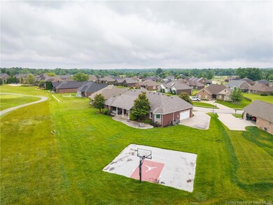 Ariel View of basektball court and house