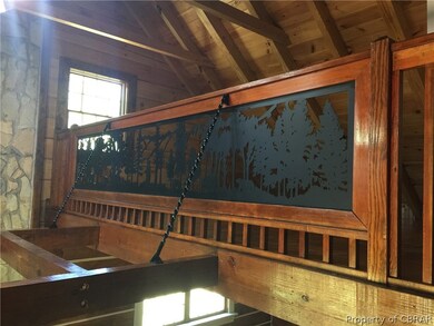 Upstairs railing in loft area