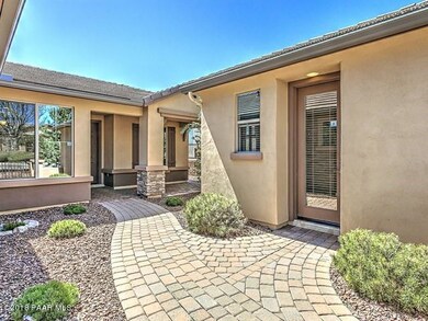 Paver courtyard with casita