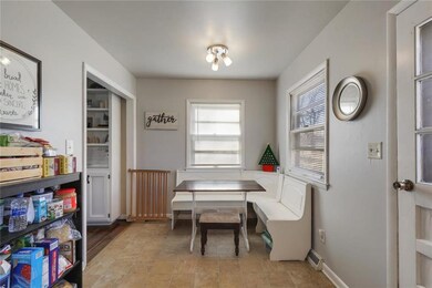 The kitchen has great cabinet space and lots of na