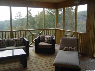 Screened porch with beautiful views of Lake Guntersville and surrounding mountains