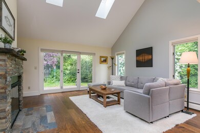Living Room with Vaulted Ceiling