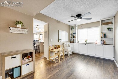 Dining room with custom built ins and LVP floors