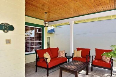 Front porch with beadboard ceiling