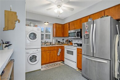 Kitchen with stainless steel appliances, ceiling f