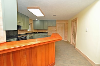 This kitchen features a modern design with sleek,