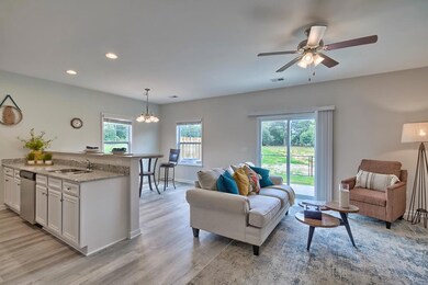 living, kitchen, dining