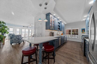 Newly remodeled galley kitchen with bar seating