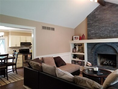 All new paint. Black slate fireplace.  Wall to wal
