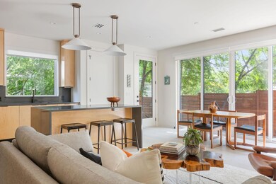 Living room with recessed lighting
