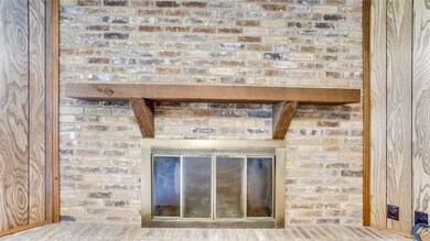 DECORATIVE FIREPLACE WITH WOOD MANTLE~