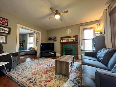 Living Room, Original Fireplace