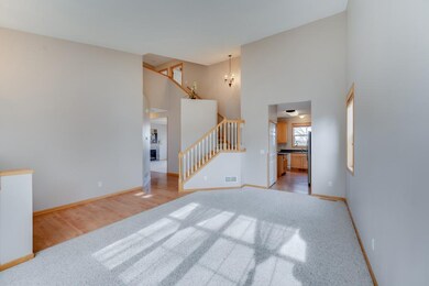 Open floor plan in formal living/dining room