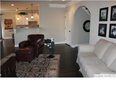 The family room opens to the kitching and casual d