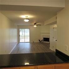 View from kitchen into living room