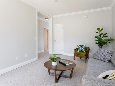 Living Room at 35 Wilmington Street located in West Asheville. This is a 3 Bedroom, 2 Bathroom, 1088 SQ FT home that is move-in ready. Fresh paint and new carpet throughout home.