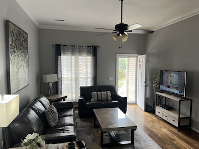 Living room area with fire place