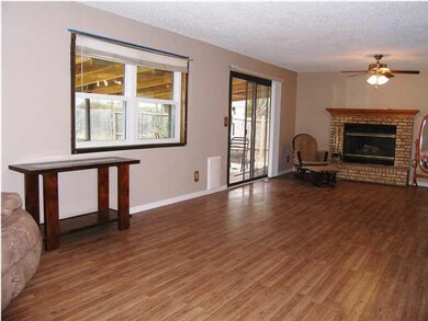 A view of the living room from the entry foyer.