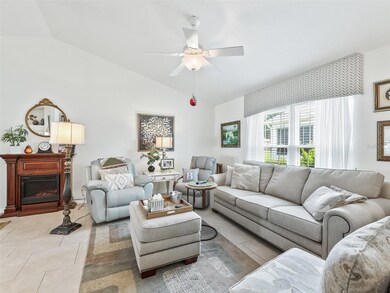 Living area w/Vaulted Ceiling