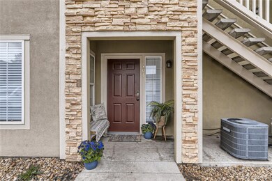 Welcoming front porch area with room for a bench a