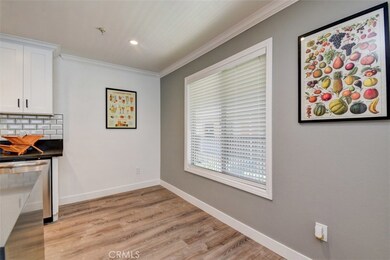 Dining area with large window.