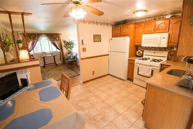 Kitchen looking into living room.