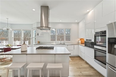 The stunning European -style updated kitchen boast