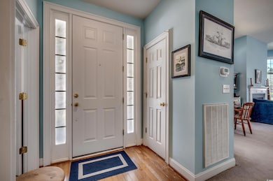 Foyer entrance featuring light hardwood / wood-sty