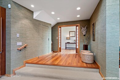 Grasscloth covered walls